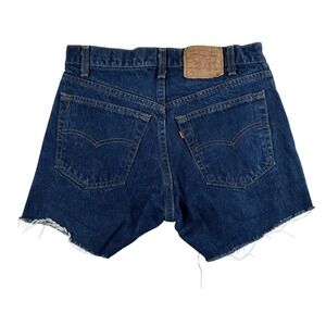 Vintage Levis 505 Cut Off Shorts Womens 30 Blue Denim High‎ Rise Frayed USA 80s